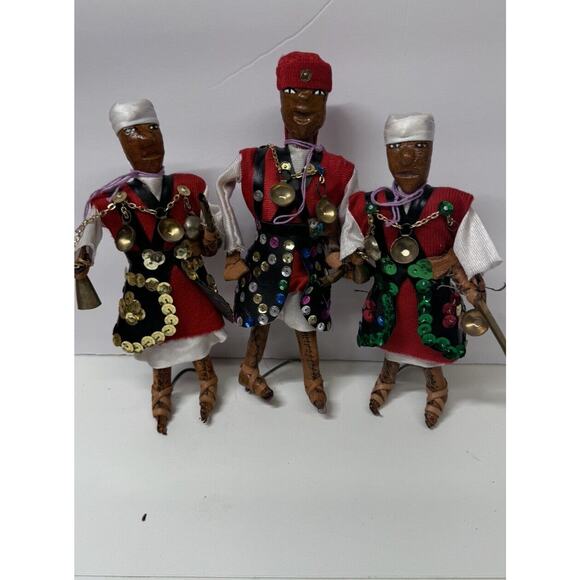 Handmade Other - 3 Vintage Moroccan Folk Art Doll, Handmade Leather Moroccan Doll- Beautiful-‎
